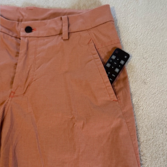 Lululemon Cargo Shorts Men Checker Orange Casual Pants Size 34 - Picture 3 of 10